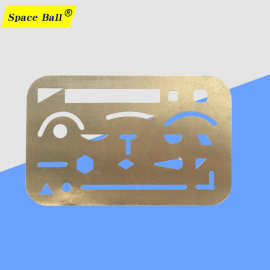 spceball/宇球厂家供应不锈钢插图尺绘制各种形状21/27孔绘图仪器