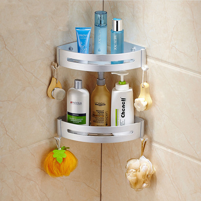 新款创意太空铝三角架浴室柜置物架加厚免打孔篮拐角五金挂件|ru