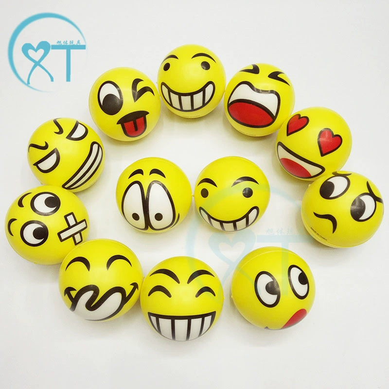 Трансграничные производители вентиляционные спортивные игрушки мяч из Пенополиуретана губка эластичный мяч 7,6 см PU мяч мультфильм QQ выражение