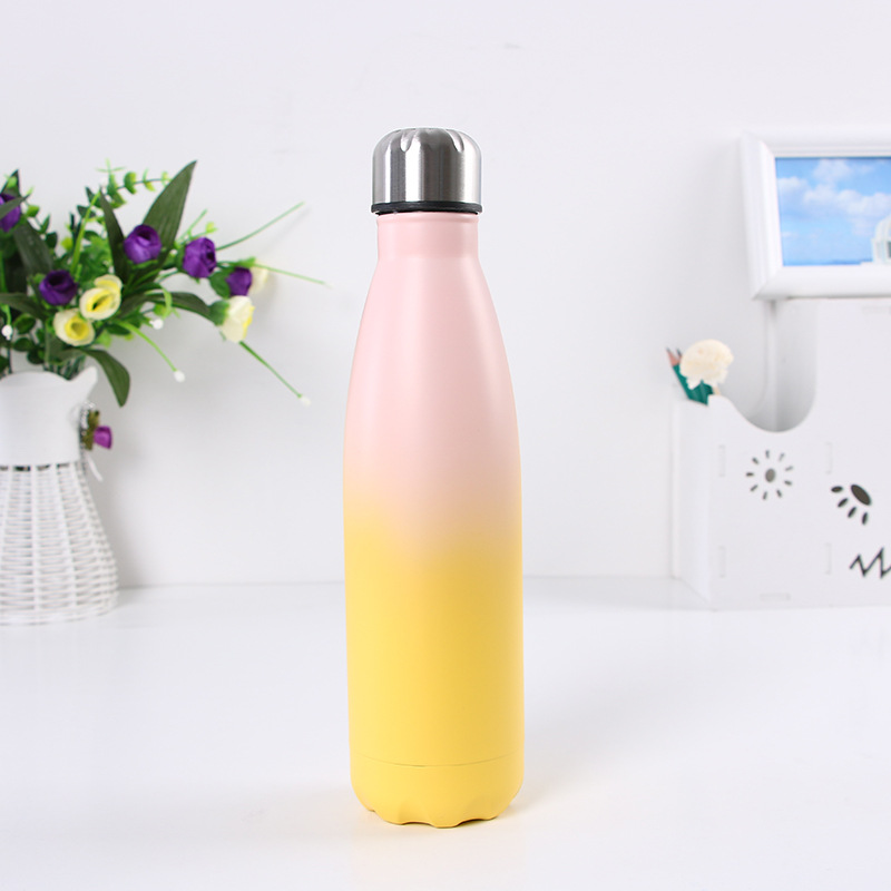 Amazon color del arco iris Cosa botella termo taza creativa al aire libre termo taza deportes ocio regalo taza puesto suministro