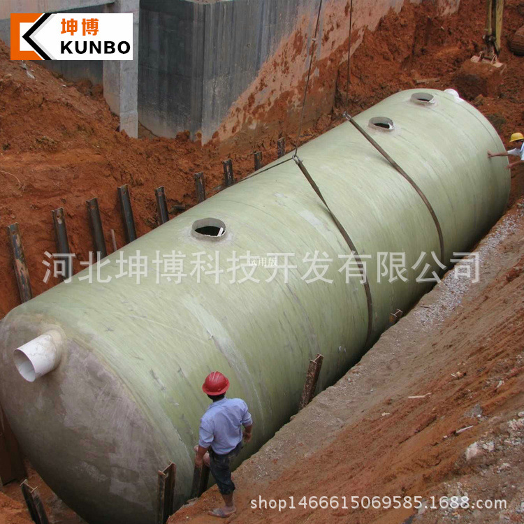 玻璃钢化粪池三格式生物化粪池整体缠绕 家用地埋雨水收集罐池