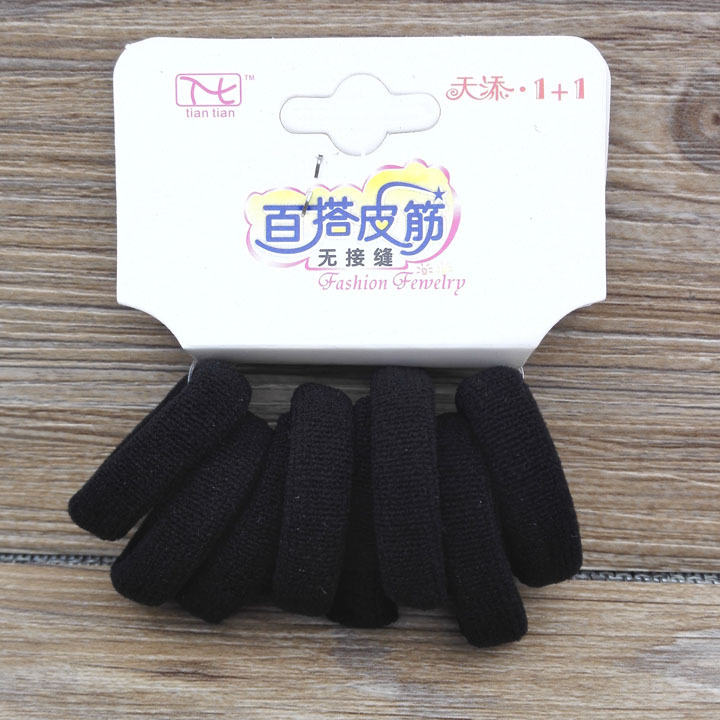 A2946 ocho bandas de goma de alta elasticidad bandas de goma sin costura negro al por mayor joyería bandas de pelo Yiwu 2 yuanes tienda de suministro al por mayor