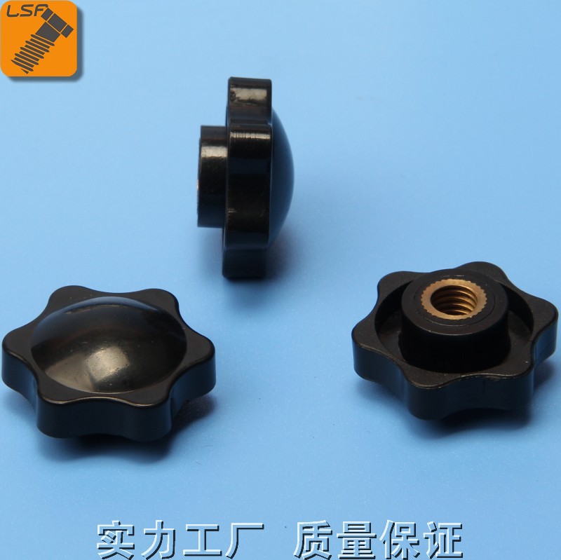 厂家直供塑料胶头螺母M4梅花螺母 m5手柄螺母 m6包胶螺帽 e