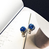 Fresh small design earrings, zirconium, trend of season