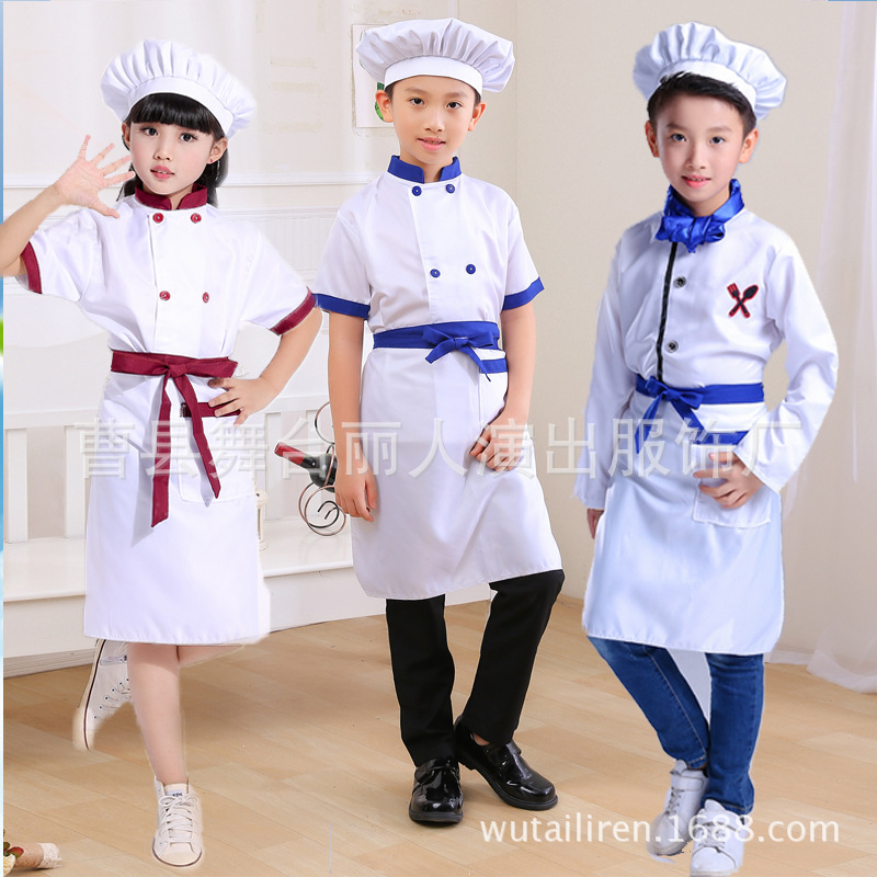 Children's Chef Costume Children's Performance Costume Children's Play Professional Costume Performance Less Children's Apron Role Playing Costume