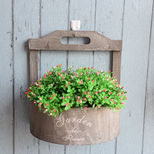 Pastoral retro wall-mounted flower pots, flower baskets, flower stands, hanging wall decorations, creative hanging wall-mounted wall decoration rattan frames
