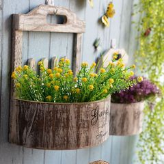 Pastoral retro wall-mounted flower pots, flower baskets, flower stands, hanging wall decorations, creative hanging wall-mounted wall decoration rattan frames