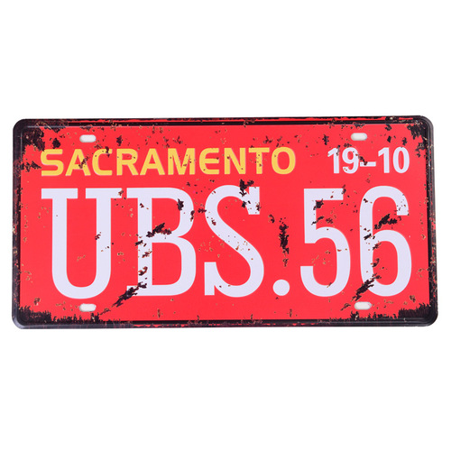 European and American retro old license plate bar cafe restaurant club billiards room bedroom wall wall restaurant decoration