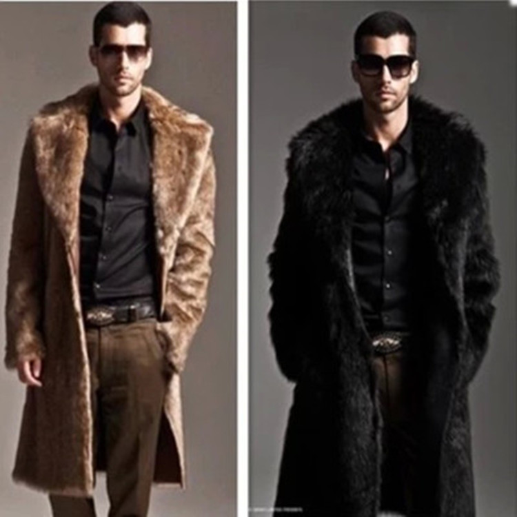 Foreign Trade European and American Fur Coat Thickened Warm Wool Coat Imitation Fur Coat Men's Long Mink Coat