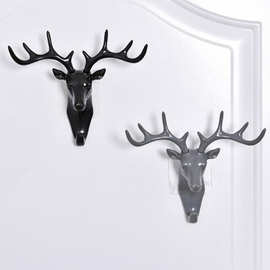 G301创意美式挂钩鹿头造型墙面装饰壁挂客厅卧室衣帽钩无痕挂钩