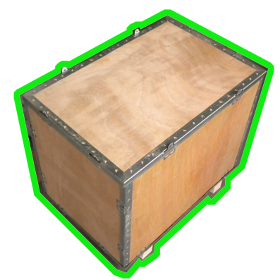 天津钢带箱免熏蒸木箱出口木箱子包装生产物流运输仓库包装钢边箱