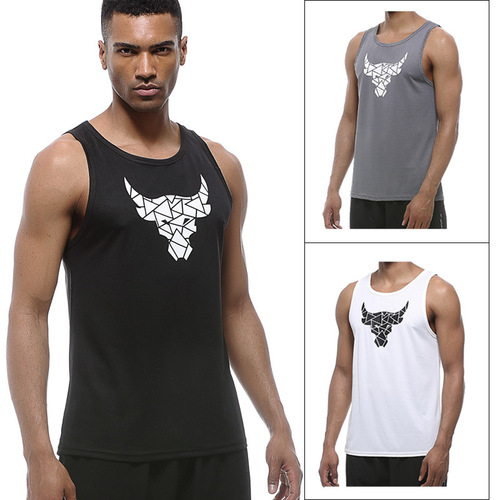 Men's Summer Fitness Loose Basketball Training Mesh Breathable Outdoor Quick-Dry Running Top