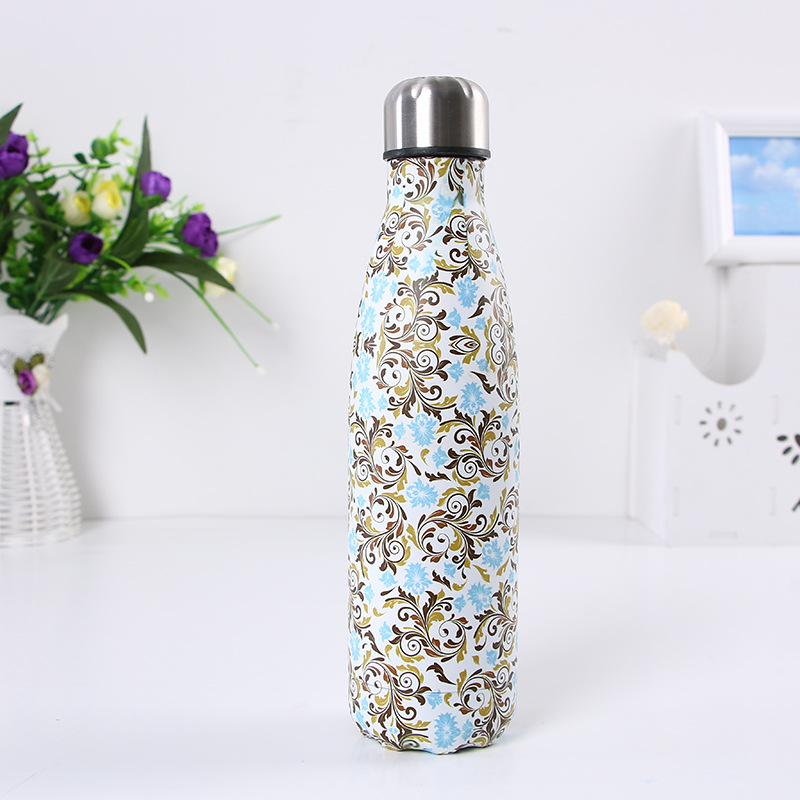 Botella de coque de acero inoxidable regalo de moda termo taza de moda marca deportiva hervidor creativo gradiente de color botella de coque suministro
