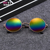 Retro retroreflective sunglasses, metal glasses, European style