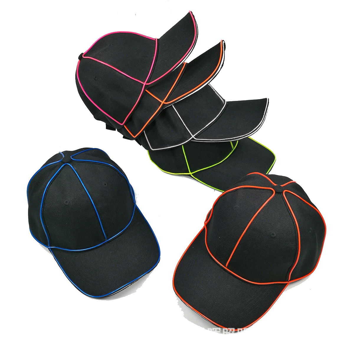 Luminosa gorra de béisbol luz fría flash casquillo brillante hip hop sombrero bola espectáculo noche suministros