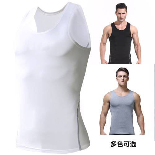 New quick-drying sports tights vest men's basketball training running elastic quick-drying summer fitness vest