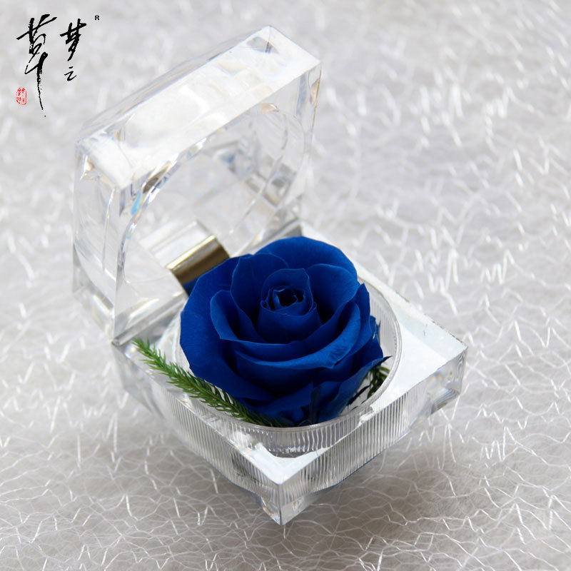 Cristal Rosa acrílico flor eterna caja de regalo confesión flor real regalo del Día de San Valentín Amazon