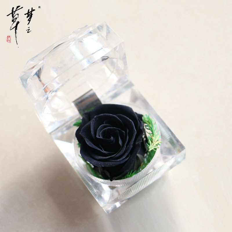 Cristal Rosa acrílico flor eterna caja de regalo confesión flor real regalo del Día de San Valentín Amazon
