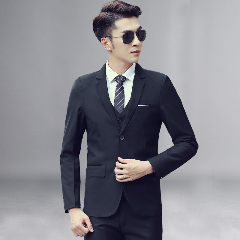 Traje de hombre de primavera y otoño para hombre traje de hombre de estilo coreano slim fit traje de hombre traje de tres piezas vestido de novia mejor hombre