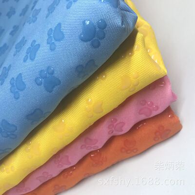 防滑布斜纹布pvc滴塑面料厚制服呢宝宝鞋底鞋垫小脚丫图案点塑布|ru