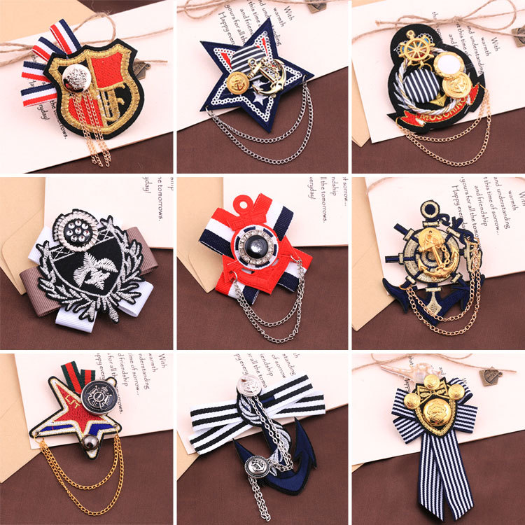 韓国版新型ファッション韓国男女学院風流蘇肩章スーツブローチバッジ勲章アクセサリー卸売り