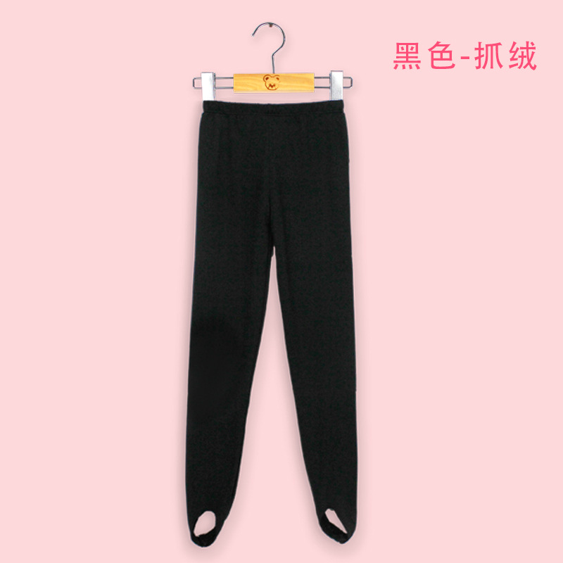 Danza DE LOS NIÑOS engrosada de lana forrada de las niñas de otoño e invierno ropa de práctica pantalones blancos pantalones de pedal polainas pantalones de paso