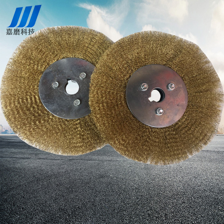 厂家直销8寸打磨抛光平型铜丝轮 除锈去毛刺平形纯铜丝刷200*20