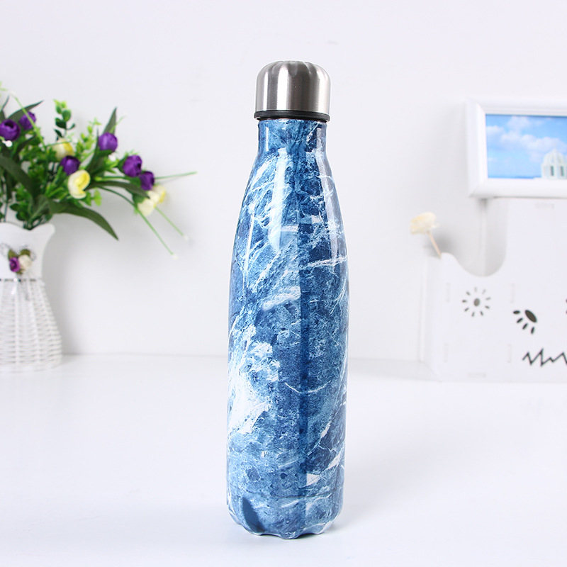 Acero inoxidable botella de coque regalo negocio ventosa portátil deportes hervidor creativo marbling taza al por mayor