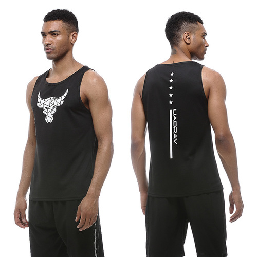 Men's Summer Fitness Loose Basketball Training Mesh Breathable Outdoor Quick-Dry Running Top
