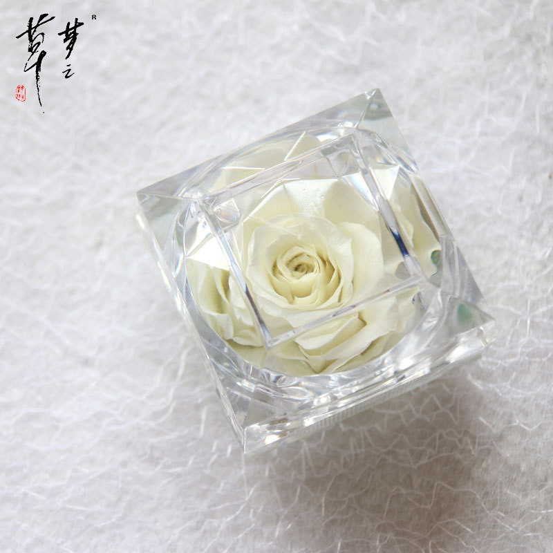 Cristal Rosa acrílico flor eterna caja de regalo confesión flor real regalo del Día de San Valentín Amazon