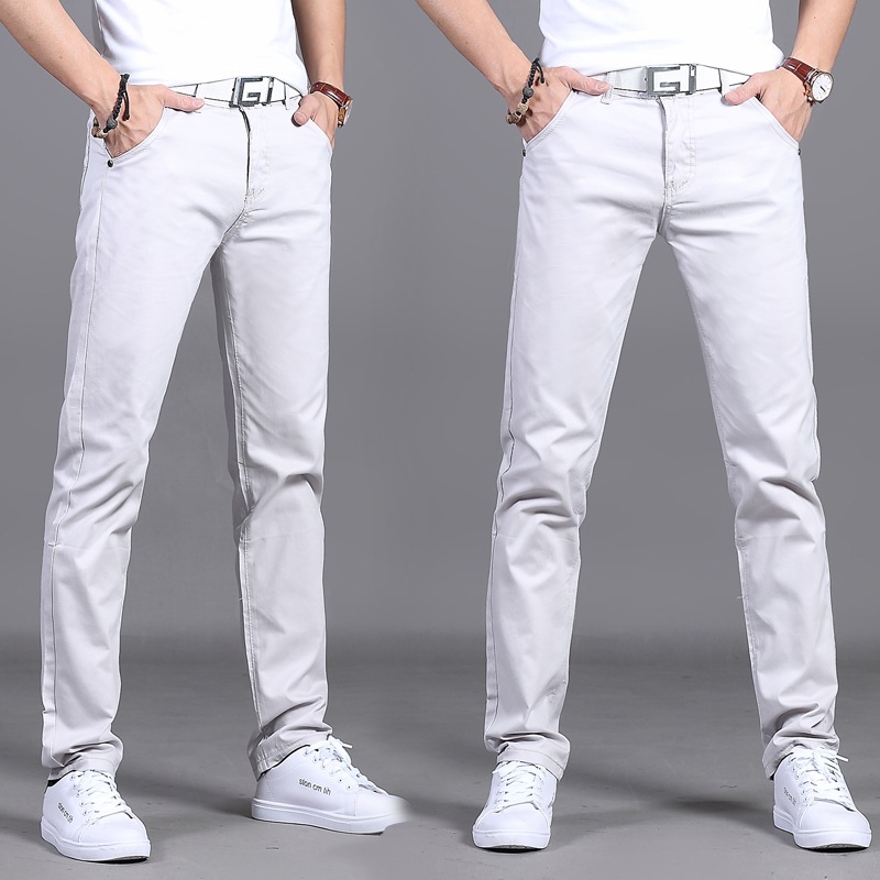 2020 pantalones casuales de otoño e invierno para hombres pantalones casuales de estilo coreano slim fit para hombres pantalones casuales rectos de cintura media para hombres pantalones de hombre al por mayor