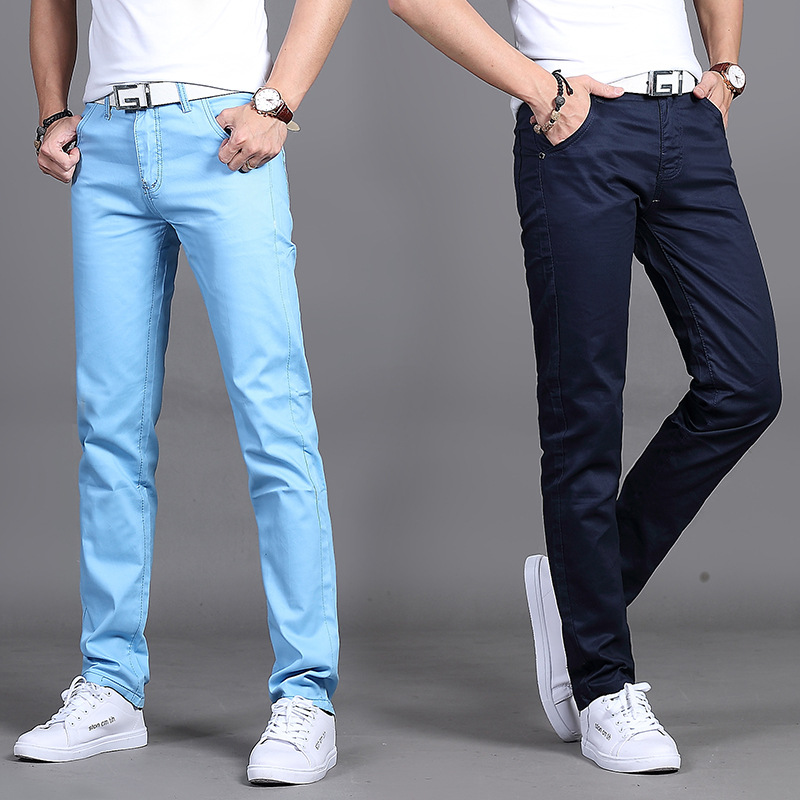 2020 pantalones casuales de otoño e invierno para hombres pantalones casuales de estilo coreano slim fit para hombres pantalones casuales rectos de cintura media para hombres pantalones de hombre al por mayor