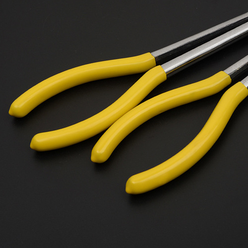 11 inch extended needle nose pliers clamping pliers pointed nose pliers long nose pliers 275mm extended handle curved nose garbage pliers foreign trade
