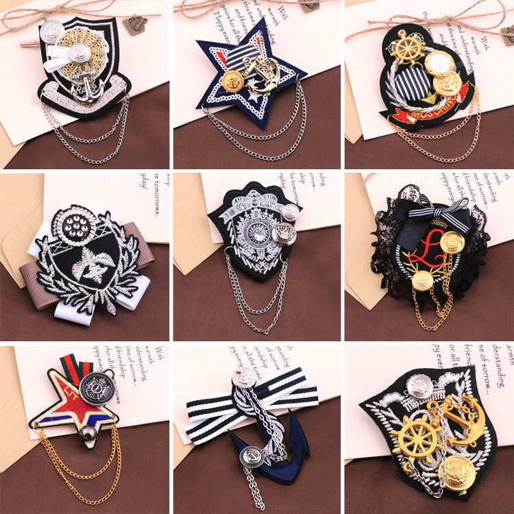 韓国版新型ファッション韓国男女学院風流蘇肩章スーツブローチバッジ勲章アクセサリー卸売り