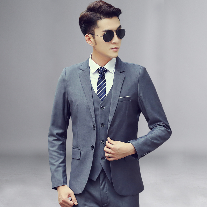 Traje de hombre de primavera y otoño para hombre traje de hombre de estilo coreano slim fit traje de hombre traje de tres piezas vestido de novia mejor hombre