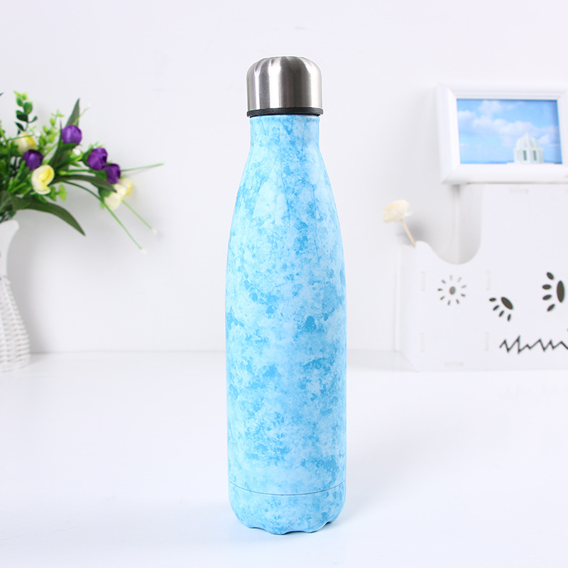 Acero inoxidable botella de coque regalo negocio ventosa portátil deportes hervidor creativo marbling taza al por mayor