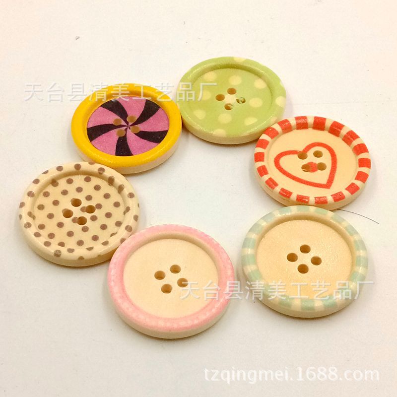 30mm botones de borde fino hermosos botones impresos 25 pc/bolsa