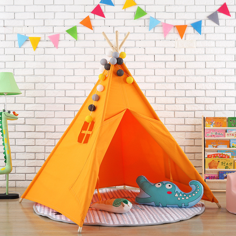 Indiana children solid wood Tent canvas indoor ventilation Game house baby Dollhouse read Photography prop