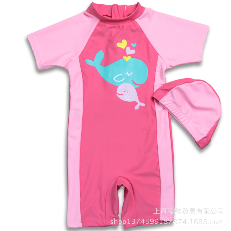 Children's swimsuit boys' and girls' one-piece swimsuit children's sun protection breathable swimsuit baby warm swimsuit cross-border swimsuit