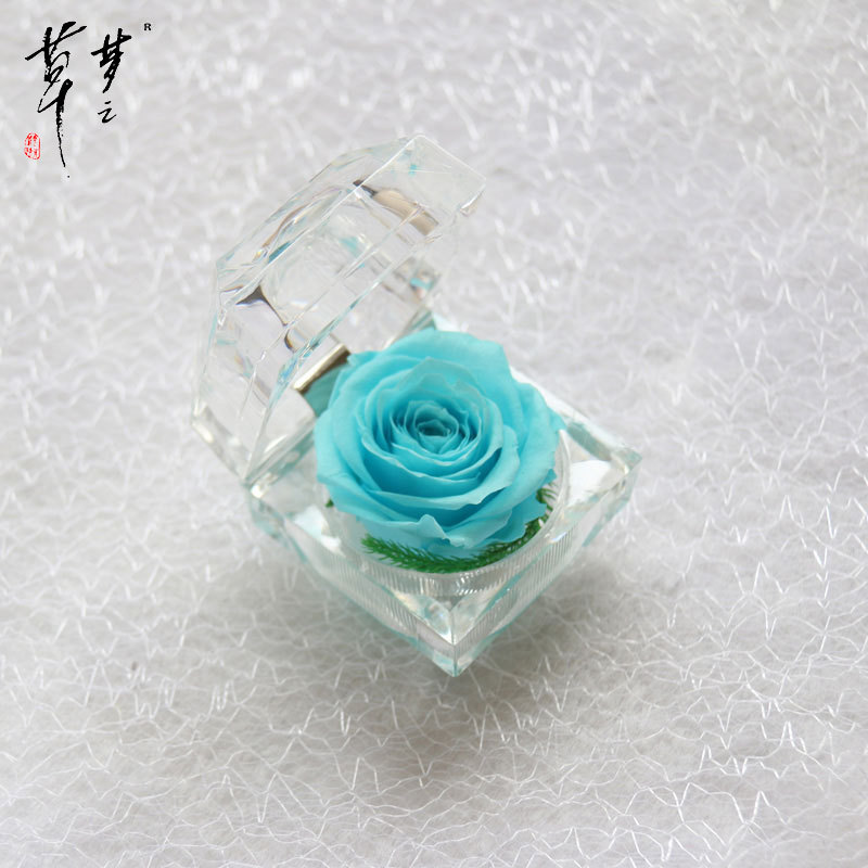 Cristal Rosa acrílico flor eterna caja de regalo confesión flor real regalo del Día de San Valentín Amazon