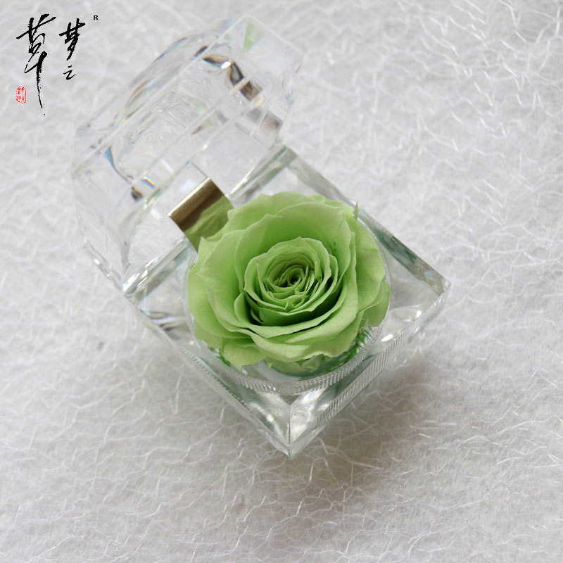 Cristal Rosa acrílico flor eterna caja de regalo confesión flor real regalo del Día de San Valentín Amazon