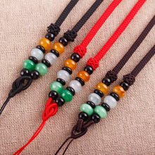 彩算盘珠项链绳珠宝吊坠绳子琥珀蜜蜡翡翠玉器大气挂脖子挂绳批发