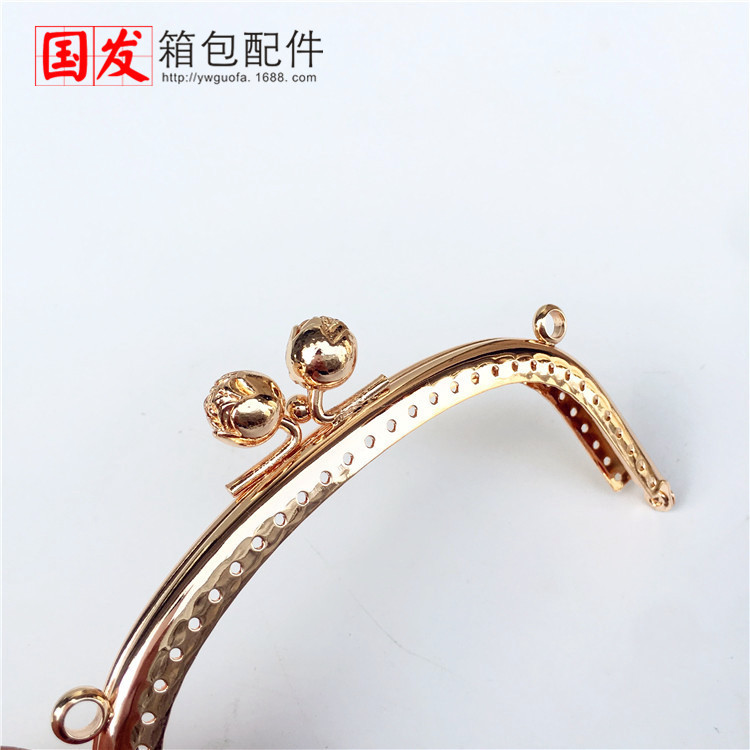 In stock: 12.5CM arco brillante oro de rosa boca de oro DIY oro de oro oro de bronce oro de rosa boca de oro ligero