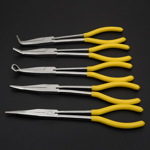 11 inch long pointed nose pliers grasping pliers pointed nose pliers long nose pliers 275mm long handle curved mouth garbage pliers foreign trade