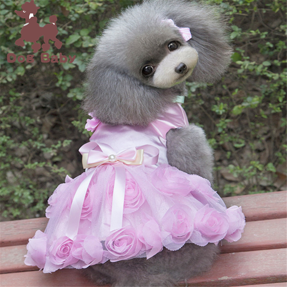 Ropa para mascotas ropa para perros ropa para mascotas primavera y verano vestido fino para mascotas nuevo vestido rosa