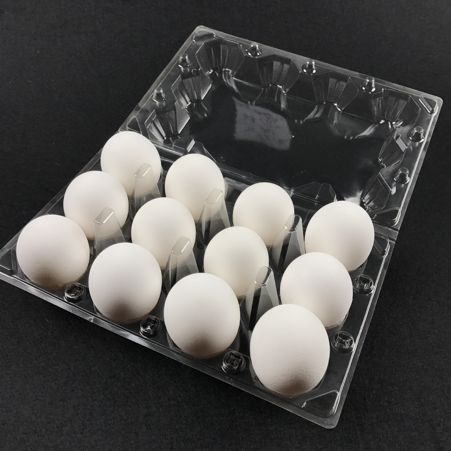 12枚中号 鸡蛋包装盒 吸塑托盘草鸡蛋盒 PVC塑料透明土鸡蛋托盘