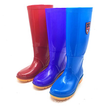 厂家直销雨鞋女式 PVC高筒保暖雨鞋女时尚防滑双色底加棉雨靴外贸