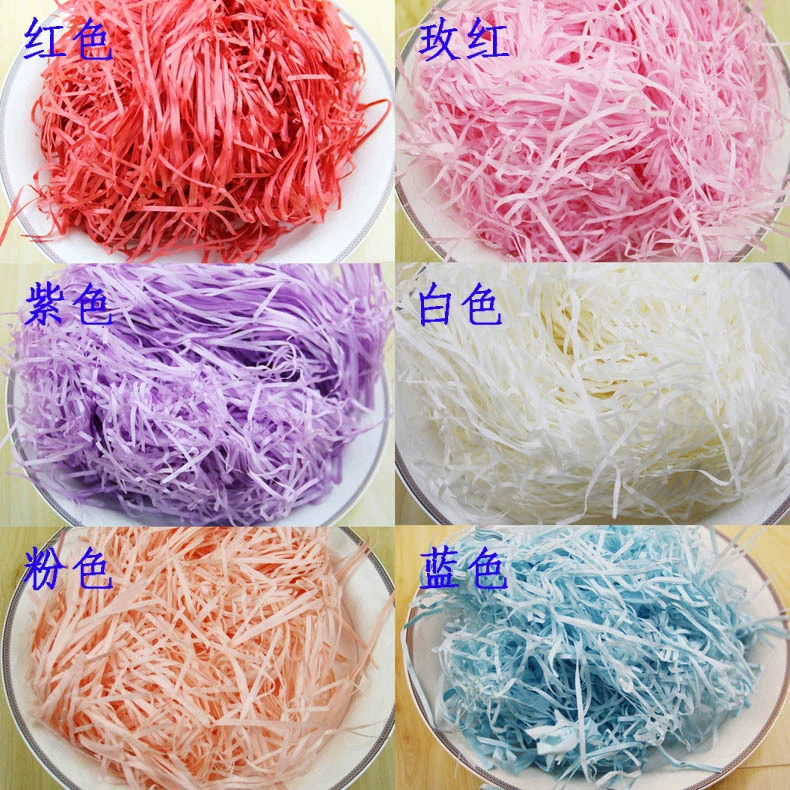 Оптовая Продажа с фабрики измельченная бумага шелковая рафия наполнение сырья коробка конфет наполнение упаковка наполнение Подарочная коробка аксессуары