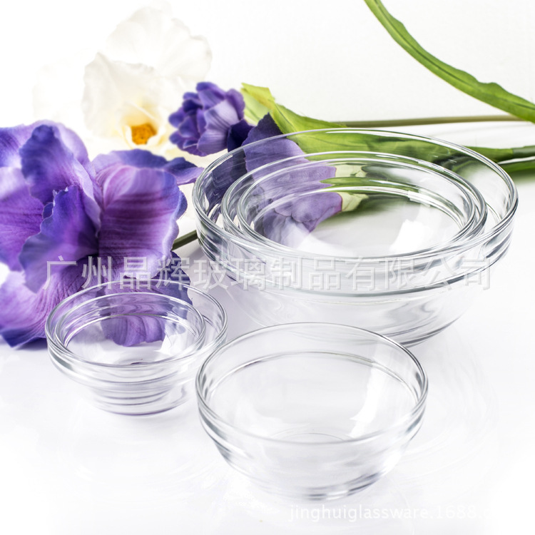 玻璃碗带盖保鲜碗沙拉碗泡面玻璃碗家居餐具日用品碗