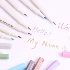 Star color soft brush diy metal paint pen small regular script candy color photo album handbook brush super bright pen